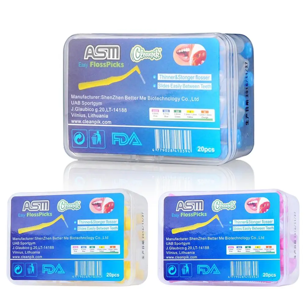 60/20 шт. для взрослых межзубная щетка чистка между зубами L-образная тонкая зубная