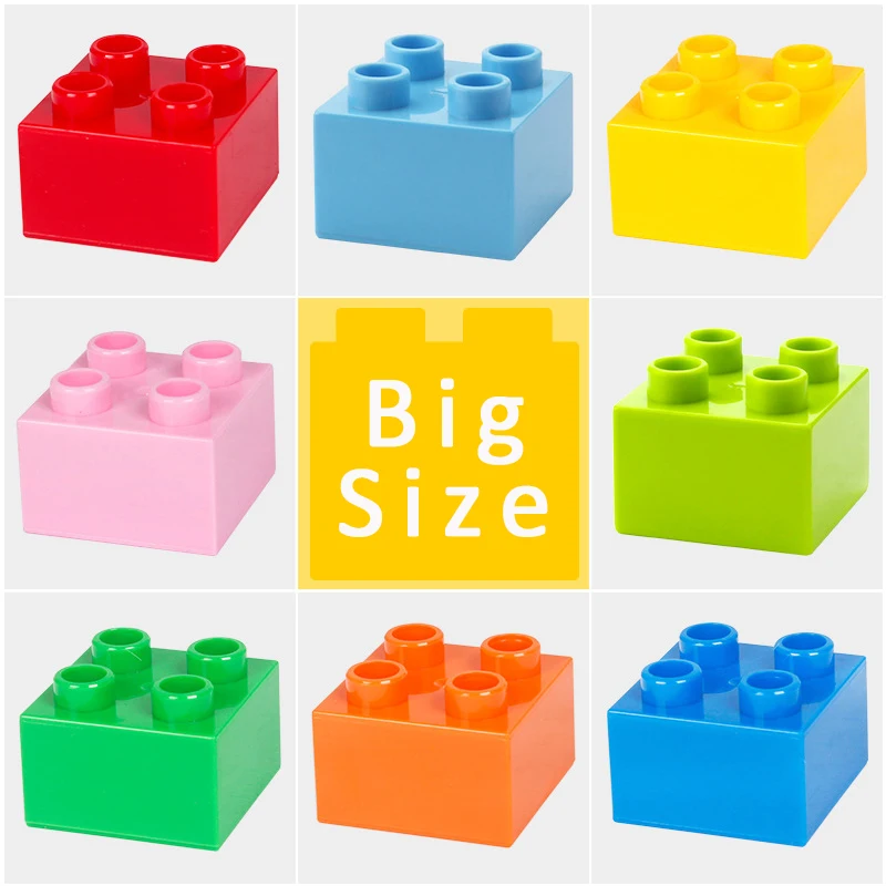 

6pcs DIY Building Blocks Thick Figures Bricks 2x2 Dots Educational Creative Size Compatible With Plastic Toys for Children