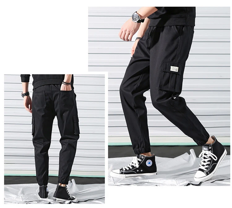

Men Cargo Pants Multi-pocket Streetwear Beam feet Trousers Sweatpants Jogger Men Cotton Casual Pants