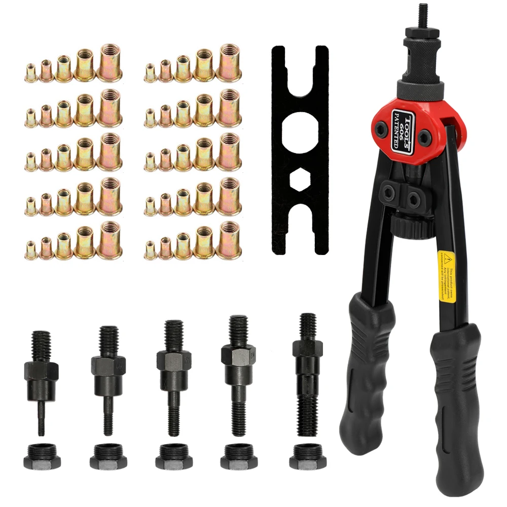 

BT-606/605 Labor-saving Hand Riveter Double Insert Manual Rivet Machine Riveting Tools with Nuts Hand Threaded Rivet Nut Gun