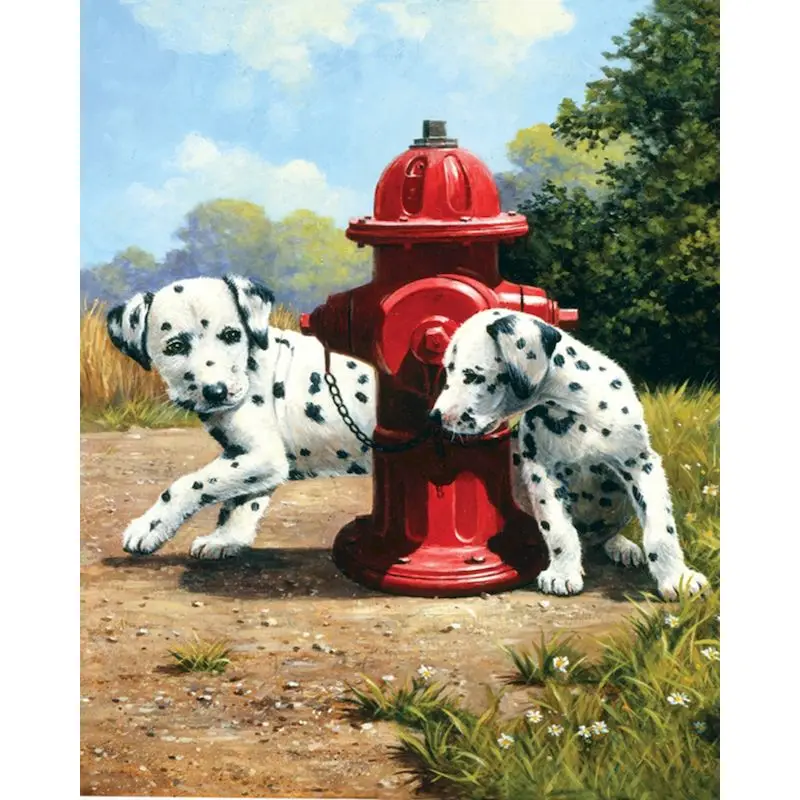 

GATYZTORY DIY Painting By Numbers Dogs Oil Painting Animals HandPainted Home Decor Gift Canvas Drawing 60x75cm