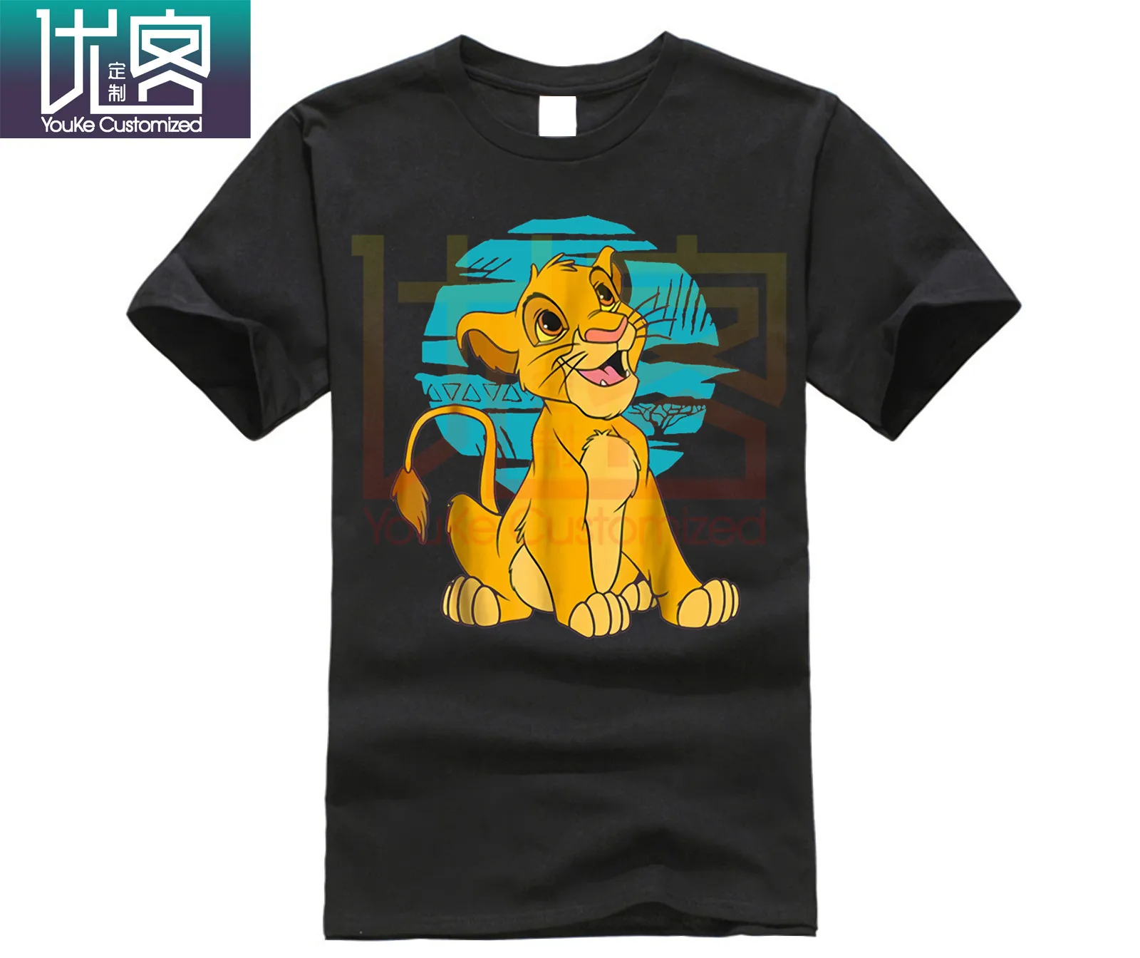 2019 Новая мужская мода Повседневная Премиум синяя Ретро Король Лев молодой Simba