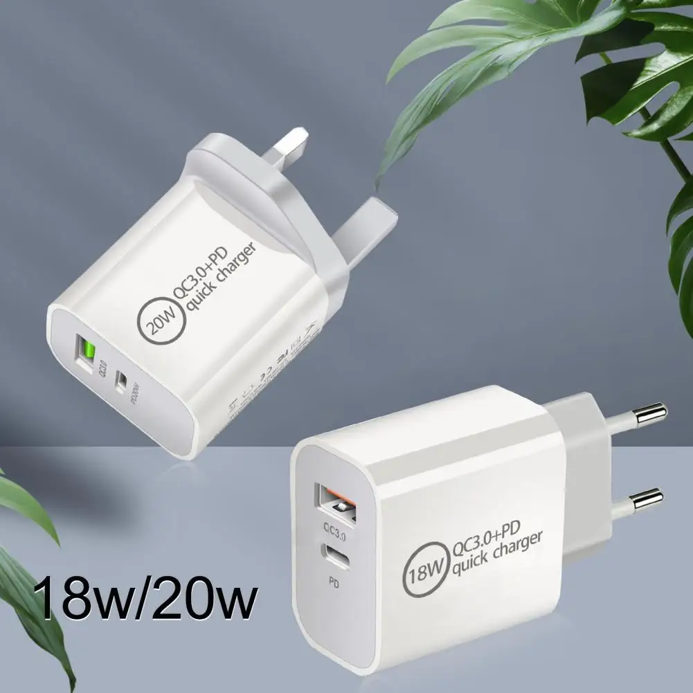 

Зарядное устройство для телефона с двумя портами и разъемом для быстрой зарядки, 20 Вт