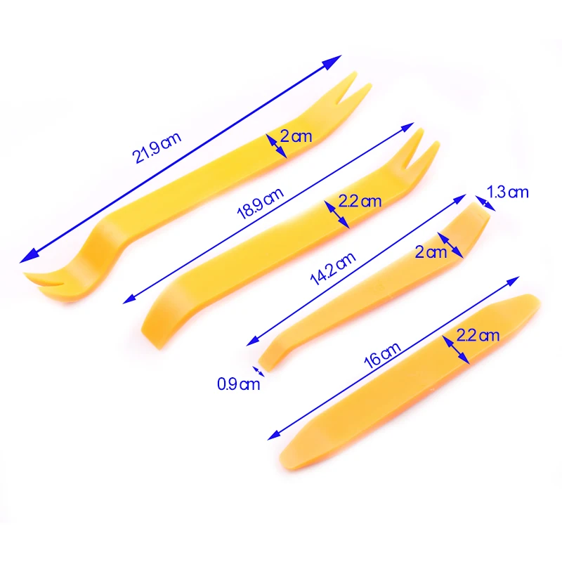 

4pcs New Auto Car Audio Door Clip Panel Trim Dash For CD DVD Radio Removal Pry Tool Set Car Panel Removal Refit Tools