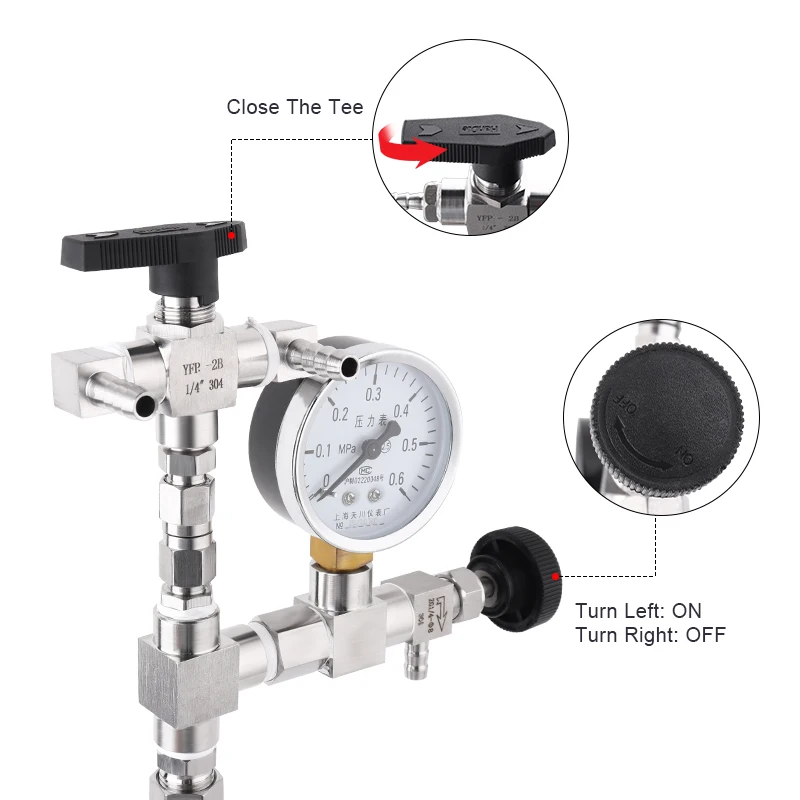 Наполнитель для пивных бутылок с манометром Co2 пистолет обратным давлением