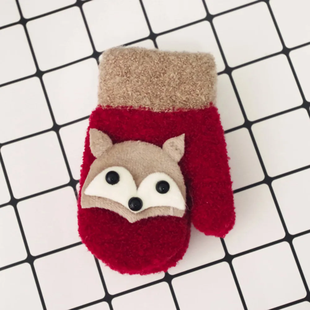 Рождественские детские зимние перчатки для малышей милые Утепленные теплые на