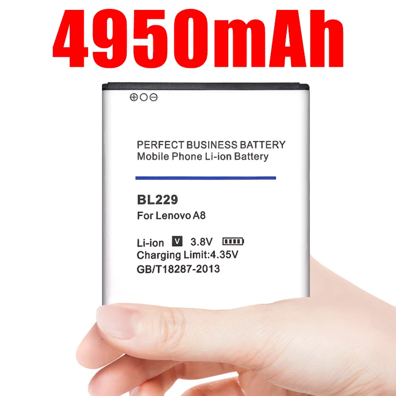 Высококачественный аккумулятор 4950 мАч BL229 BL 229 Для Lenovo A8 A808T A806|Аккумуляторы для