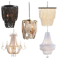 Винтажная чёрная подвесная люстра YITEMAS