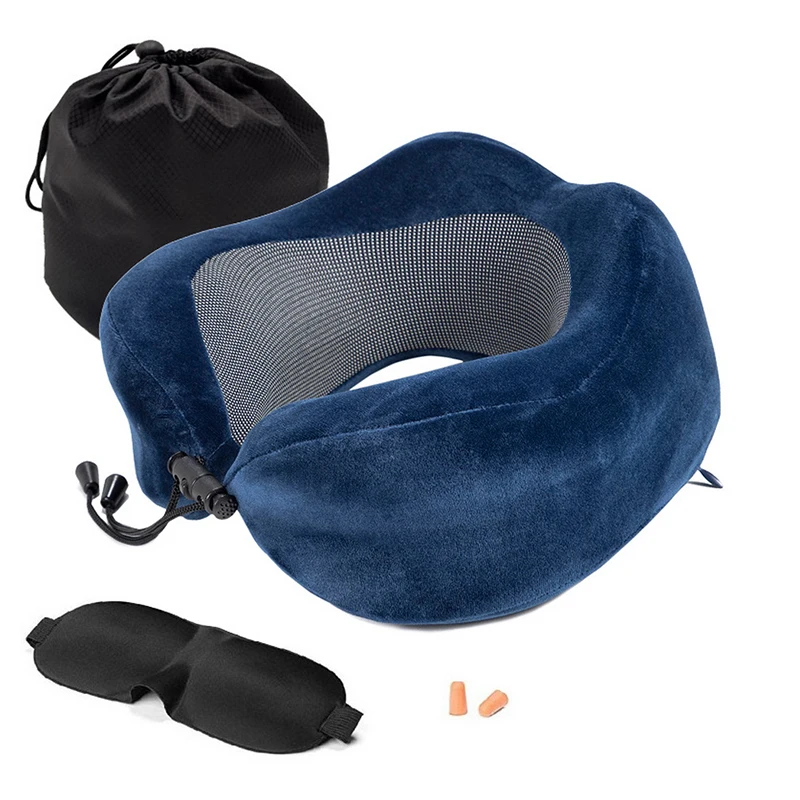 U образная подушка для шеи с эффектом памяти мягкая путешествий шейным самолетом