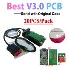 20 шт.упак. DHL лучший V3.0 реальные 9241 чип vd ds150e cdp bluetooth автомобиль грузовик диагностический инструмент для белобочка сканер led 3in1 адаптер