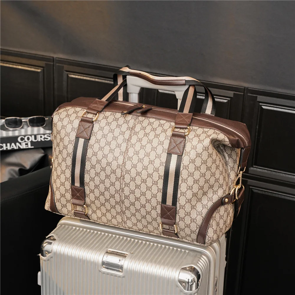 

Роскошные брендовые Дизайнерские мужские сумки, вместительный чемодан из натуральной кожи, деловой портфель для спортзала и поездок на рем...