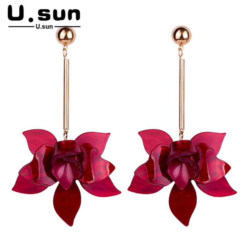 Модные серьги с цветами резиновые акриловые модный Шарм-цветок для девочек