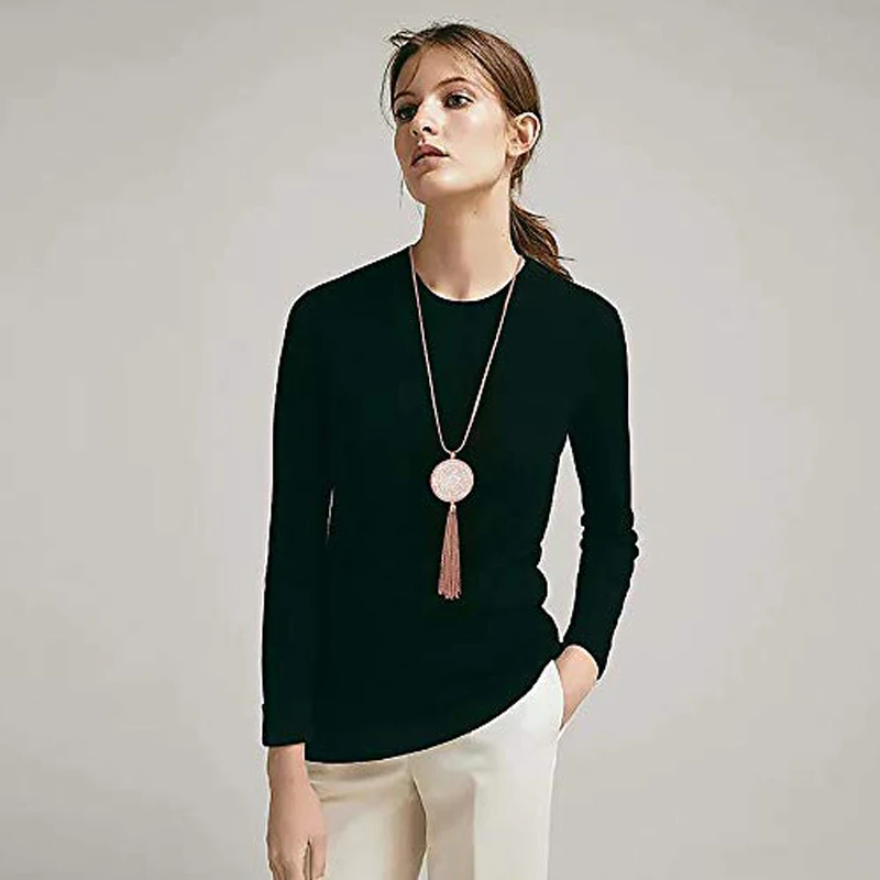 Женское длинное ожерелье ZOSHI цепочка золотого цвета с подвеской-кисточкой для