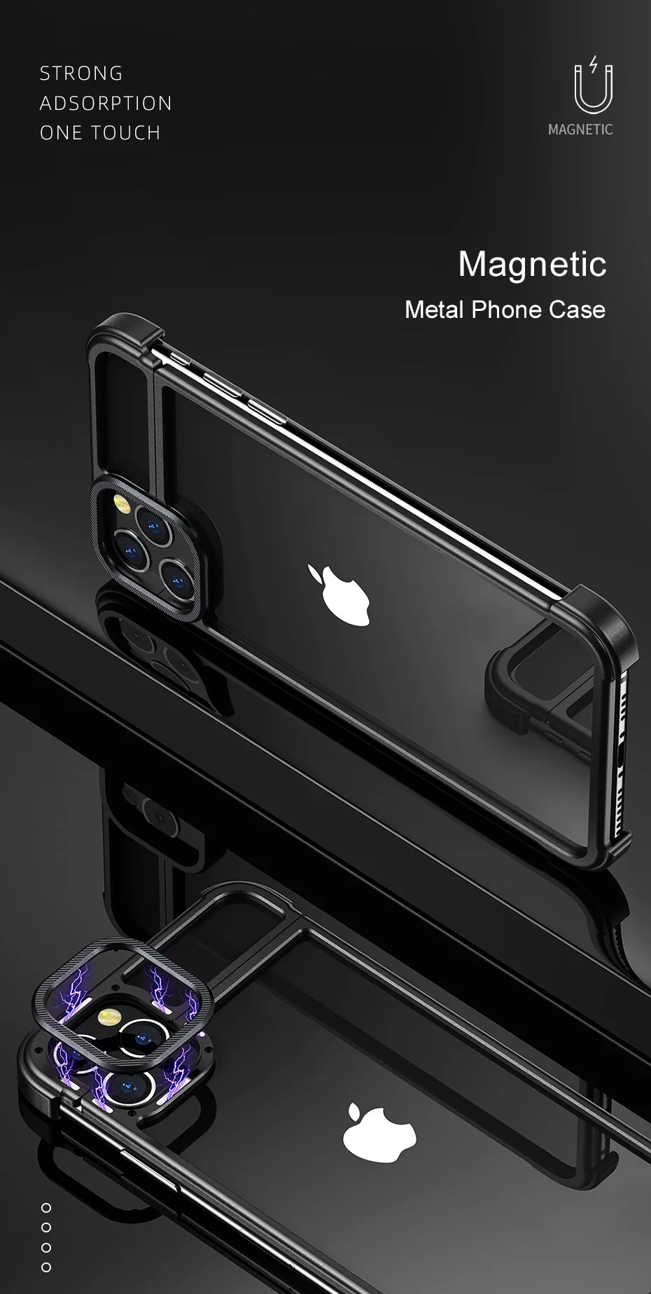 Чехол для телефона с металлической рамкой для Iphone11 11pro, магнитный притяжение, голая машина, защита от падения, чехол для телефона для Iphone11 pro max