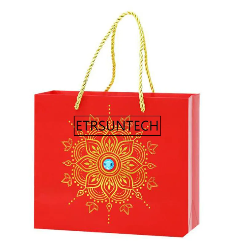 100 шт Роскошные клатчи в подарок с ручками горный хрусталь Золотой Красный