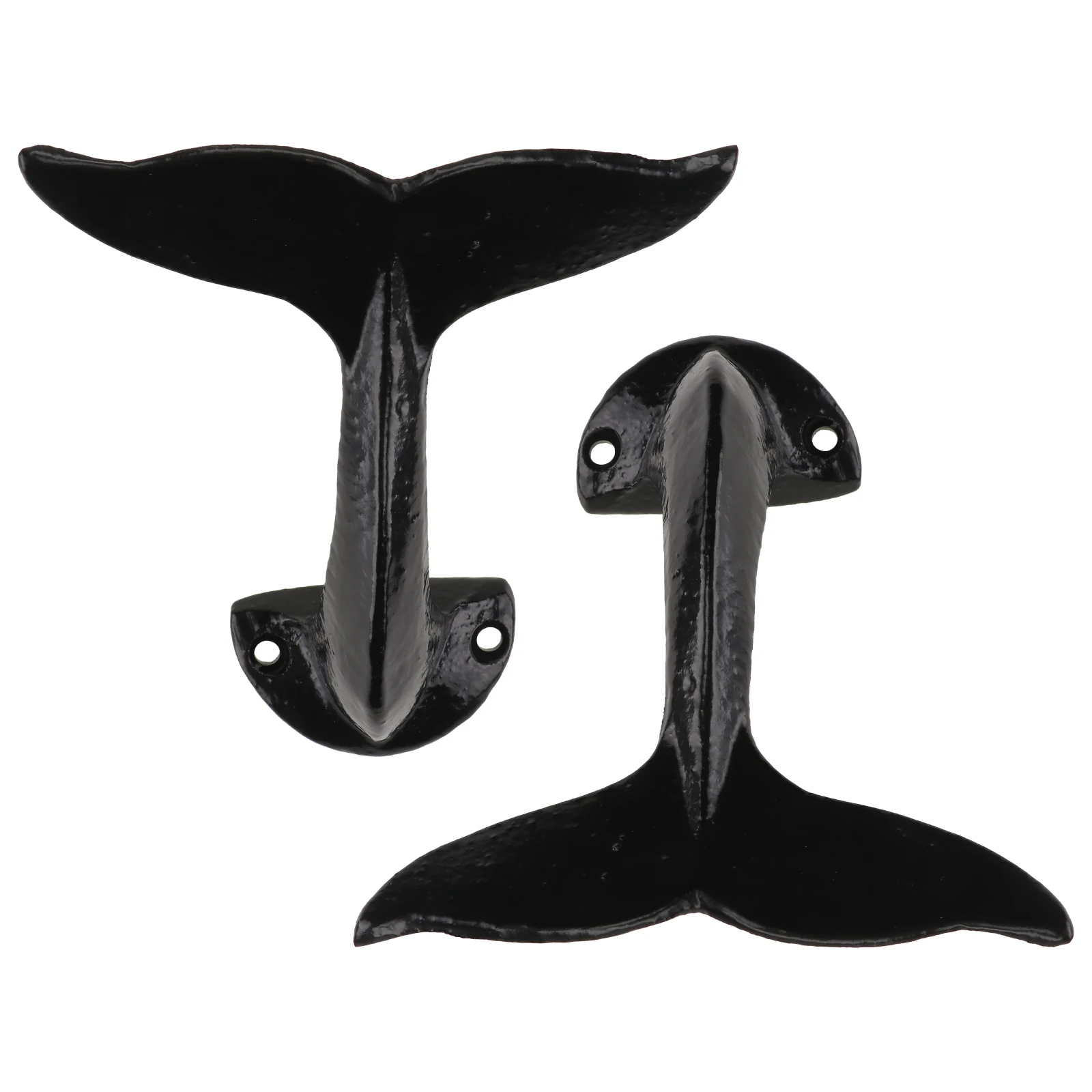 

2Pcs Wall Hook Heavy Duty Home Decor Hanging Clothes Accessories Whale Tail Storage Organizer Nautical Display Rack Cast Iron