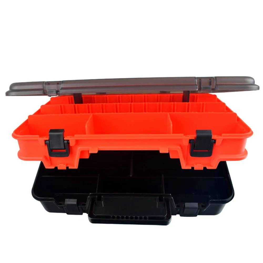 

Fishing Box ABS Double Layer Fishing Tackle Case Transparent Cover Large Capacity Fish Bait Lures Hooks Storage Box Fishing Tool