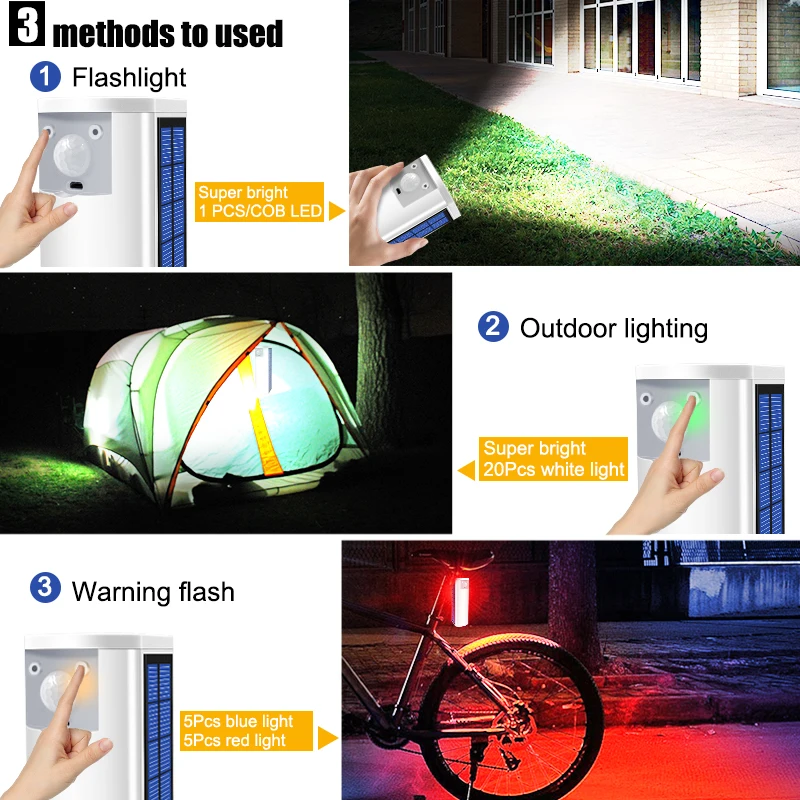 

Multifunctional Solar Light 650lm Portable Solar Flashlights Torches Phone Charger Outdoor Indoor Waterproof Lamp For Camping