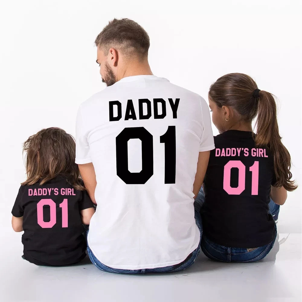 Fashion Family Matching Clothes Father Daughter T-Shirts Family Look DADDY and DADDY'S GIRL 01 Daddy and Me Matching Outfits