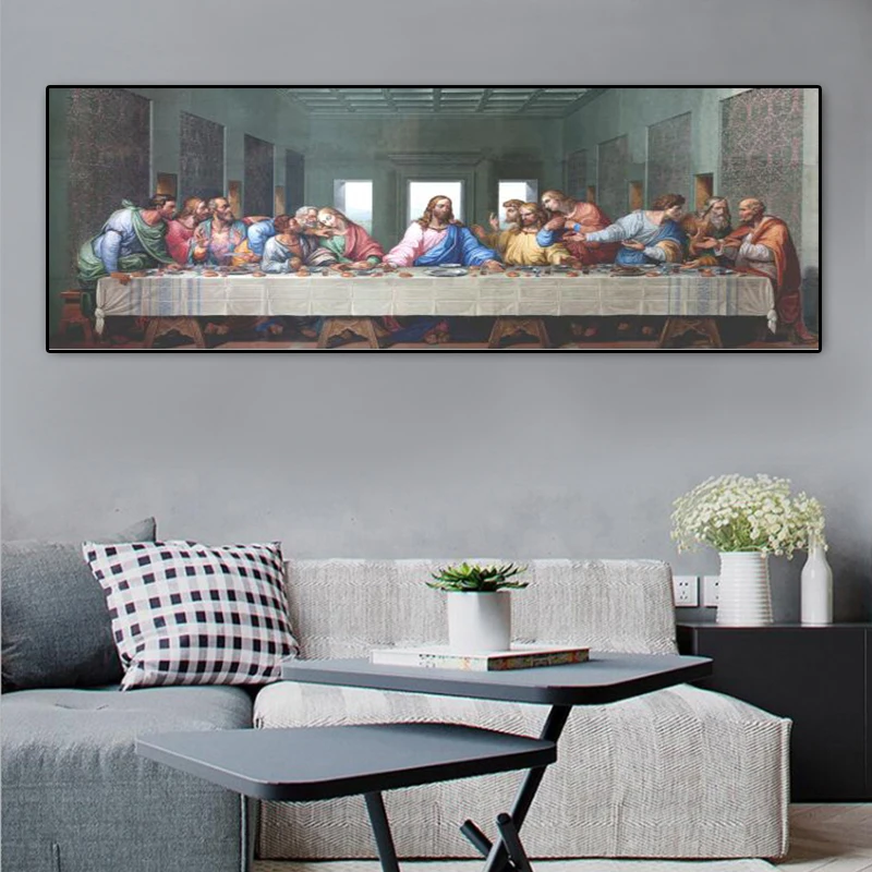 

Famous Canvas Painting Da Vinci The Last Supper Poster and Prints Wall Art Cuadros Picture for Living Room Home Deocration