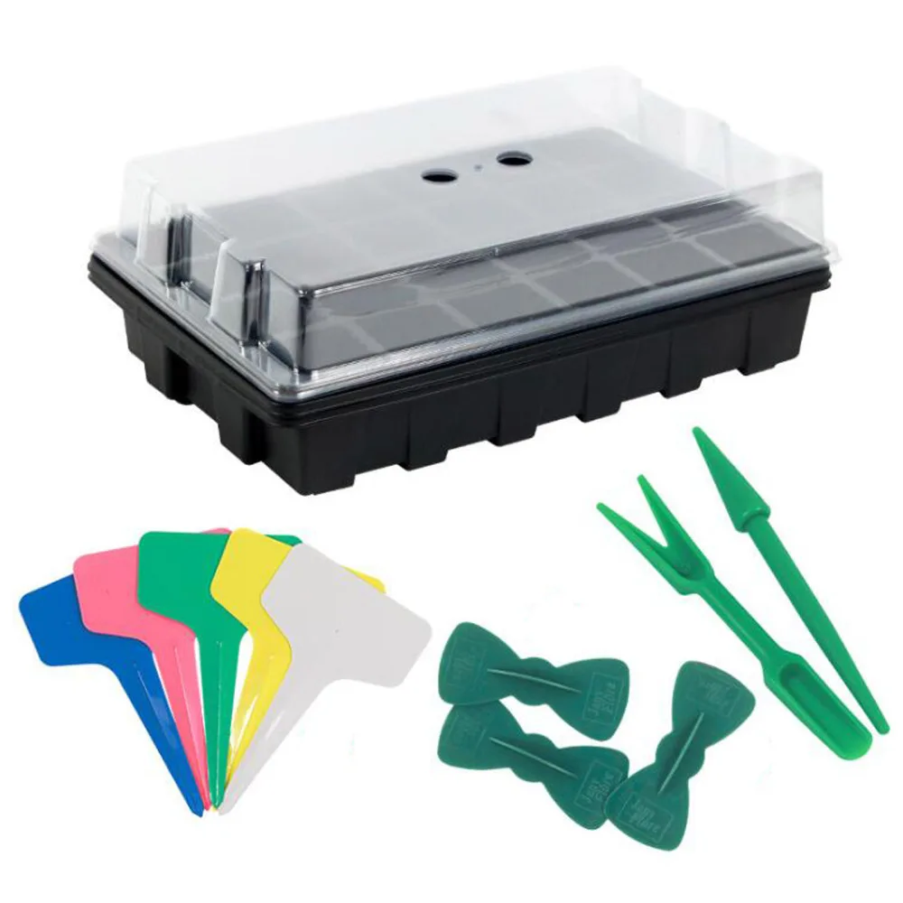 

Seedling Tray Greenhouse Film Plant Labels For Seeds Growing Starting Garden 12 / 24 Holes Reusable 9PCS Nursery Box