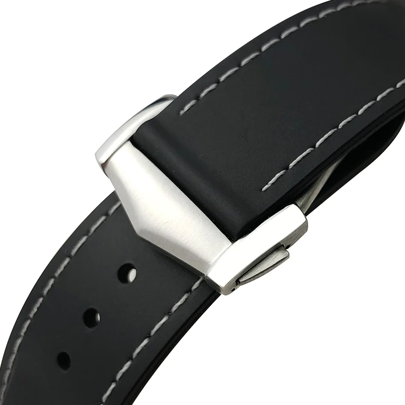 19mm 20mm 21mm 22mm Rubber Silicone Watchband for Omega AT150 Seamaster 300 De ville Planet Ocean Watch Pointed Buckle Strap