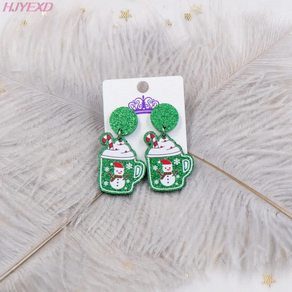 Женские рождественские висячие серьги в виде пряничного домика праздничные
