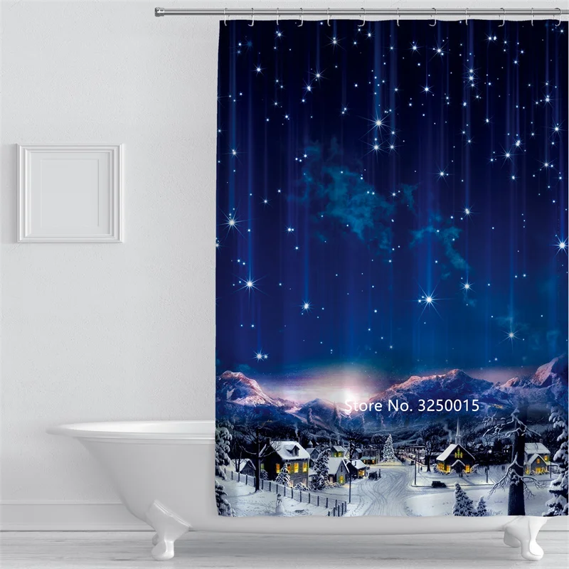 Черно-белая душевая занавеска с леопардовым принтом для ванной снега гор