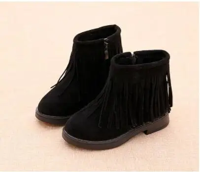 picture color New Kids Winter Fringe Tassel Boots casual shoes kids boys winter Boot for girls shoes for boys girl children casual sneakers - Цвет: picture color