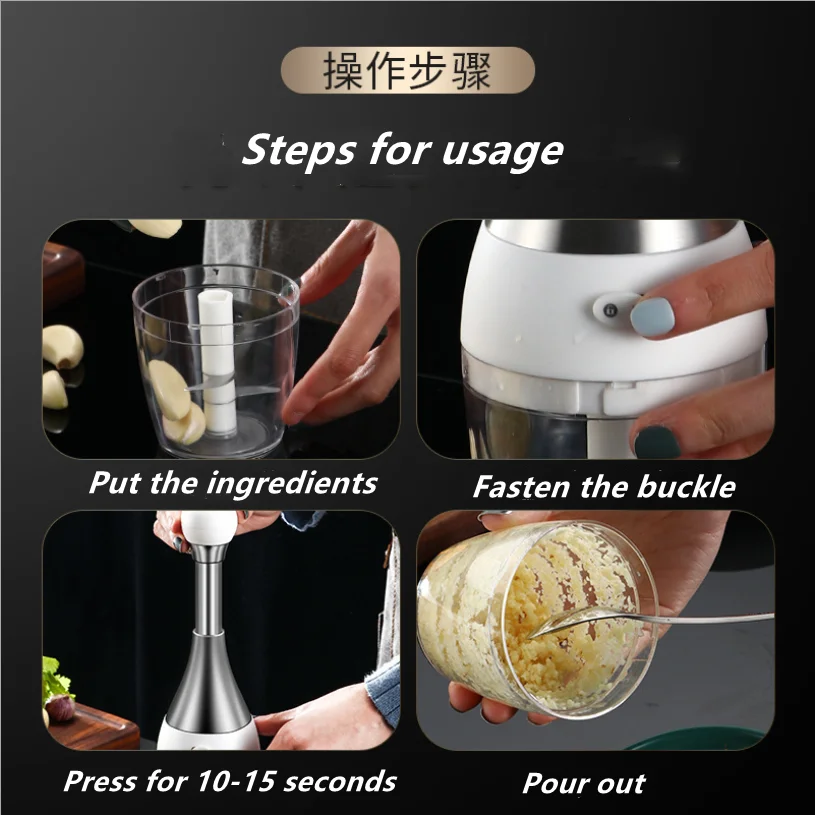 

304 Stainless Steel Hand-Pressed Mincer, Hand-Pressed Garlic Masher, Bowling Ball Garlic Mincer, Kitchen Gadget