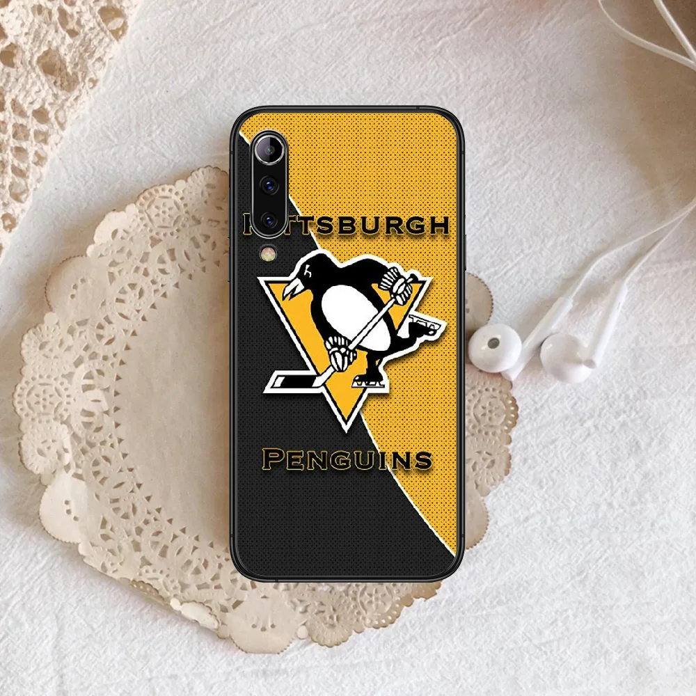 

Pittsburghes Ice Hockey Penguin Phone Case Cover Hull For Xiaomi Mi 8 9 10 T note 10 Lite Pro 5G A pocox 2 3 black Waterproof
