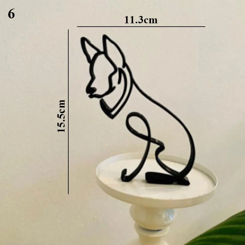 Домашняя искусственная скульптура минималистская кошка собака металлические