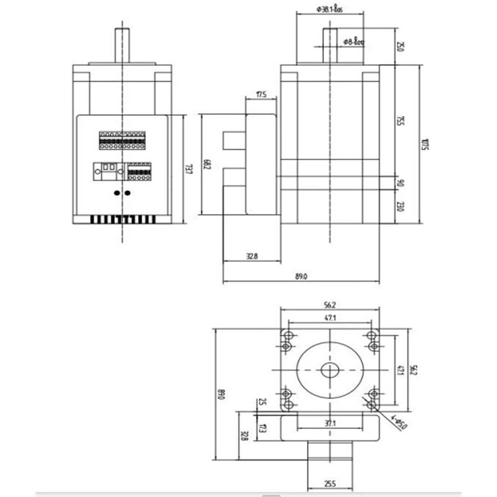 Двигатель с замкнутым контуром шаговый интегрированный цифровой станок для