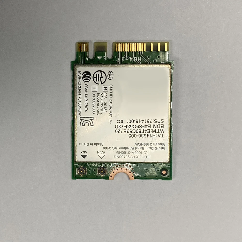 Dual Band Wireless Wifi Card For Intel 3160 Mini PCI-E 2.4G/5Ghz Bluetooth 4.0 Wlan Wi-Fi Adapter 802.11ac/a/b/g/n | Компьютеры и офис