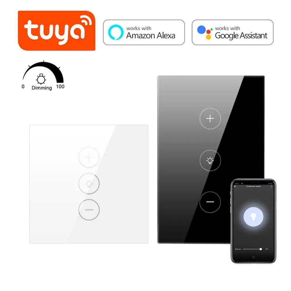 Светодиодный регулятор яркости Tuya Smart Life, Wi-Fi, настсветильник сенсорный выключатель с регулируемой яркостью, 110 В, 220 В - изображение