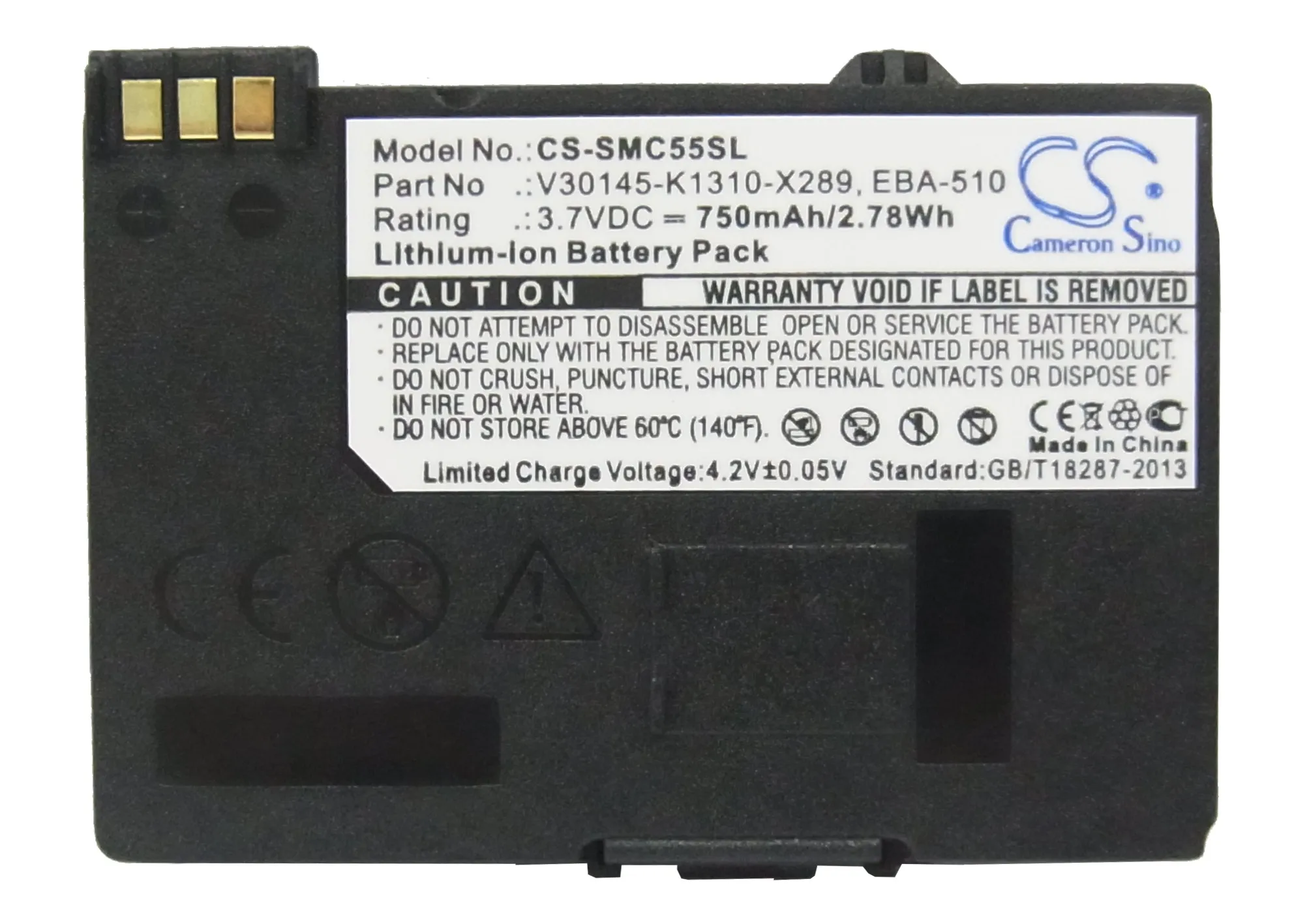

Cameron Sino 750mAh Battery EBA-510 for Siemens A51, A52, A55, A56,A57,A60,A62,A65,A75,C55,C56,C60,C61,C70, C71,A70