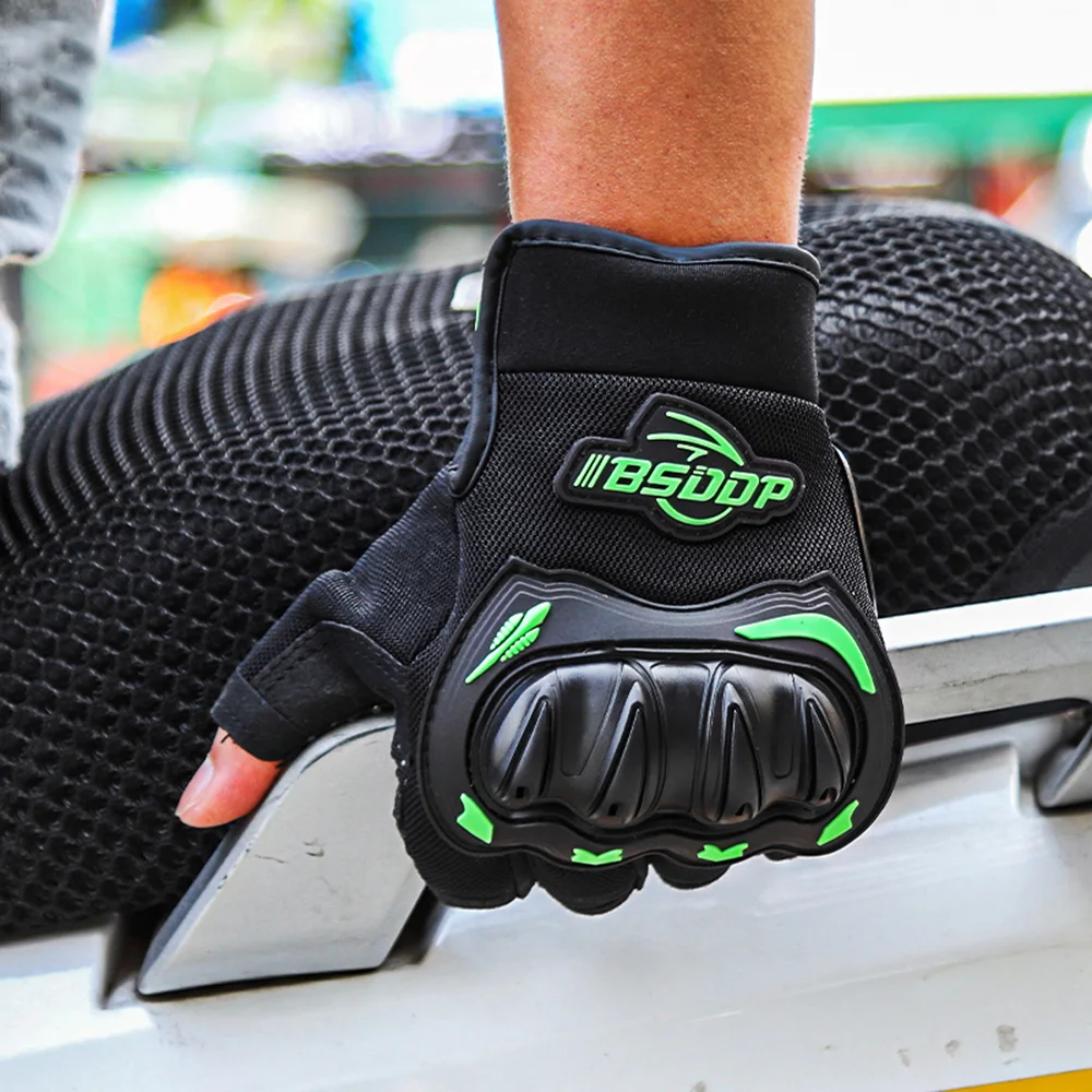 KKMOON Men’s Motorcycle Gloves Half-Finger Motorbike for Climbing Hiking Cycling Rubber Outdoor Slow Earthquake Non-slip Glove |