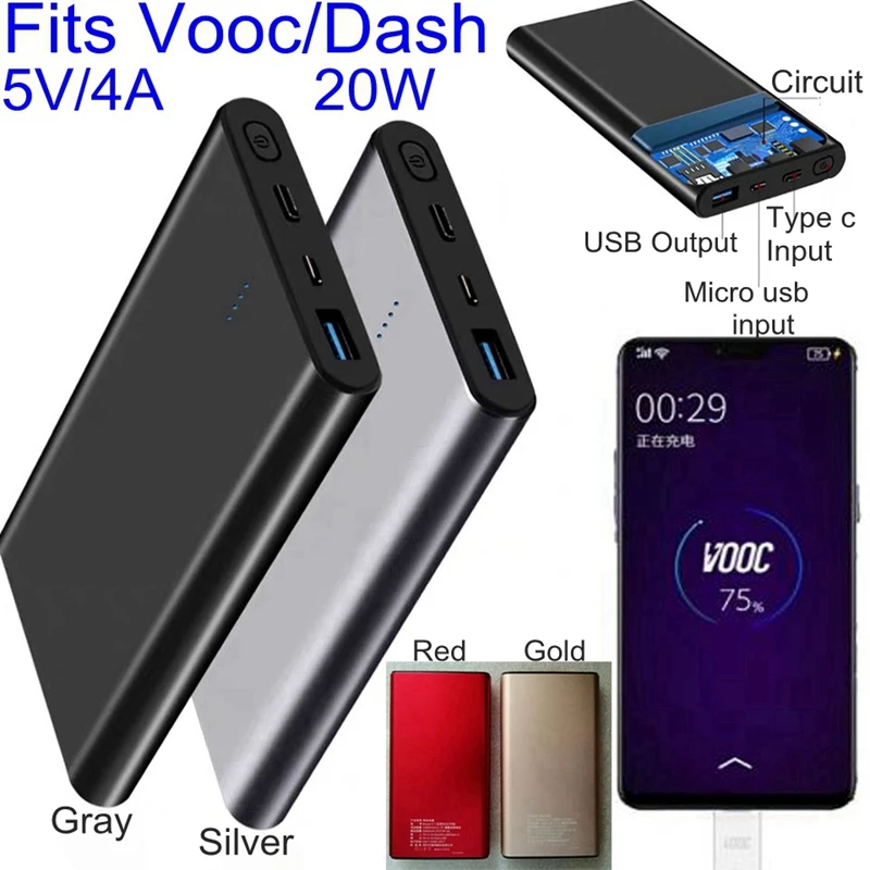 10000 мА/ч, Vooc Мощность банк тире 5V 4A для Oneplus 5 T, 5, 6, 6 S, T 3T Oppo R15 R11 R9S тире Vooc Зарядное устройство