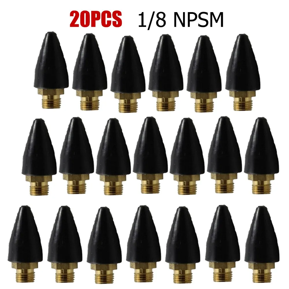 

20Pcs Rubber Brass Air Blow Tip Nozzle 1/8 Inch NPSM Male Connector Pneumatic Tools Parts Accessories