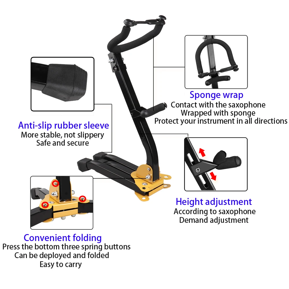 Складная портативная подставка для альт-тенора и саксофона напольная