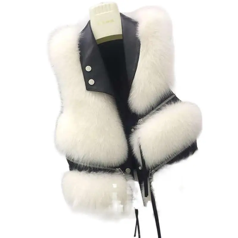 

Осенне-зимнее Новое модное пальто из искусственного меха, зимнее женское пальто на талию, Женская куртка, меховой жилет, пушистый однотонны...