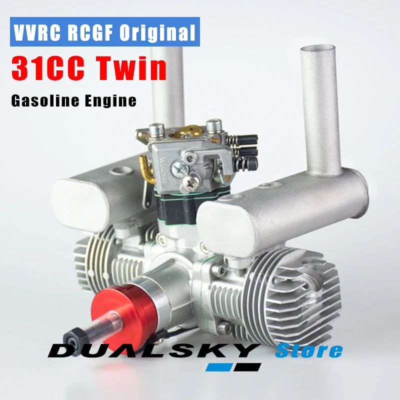 Новый двухцилиндровый бензиновый/бензиновый двигатель V2 VVRC RCGF 30cc с