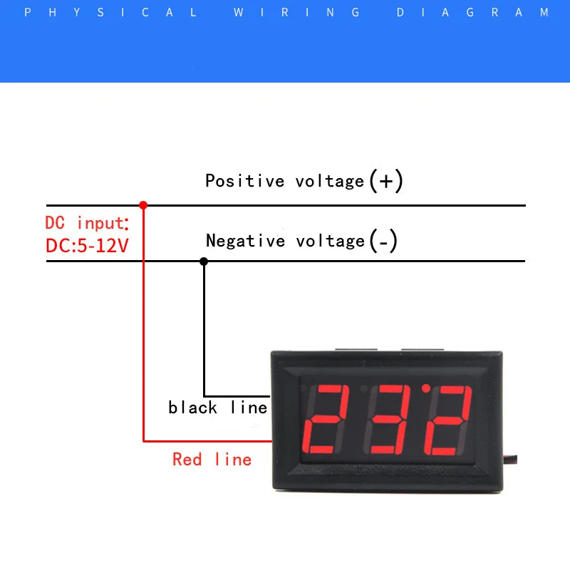 

1pcs Direct/AC voltmeter head DC5V-120V AC digital display digital voltmeter head AC70-500V