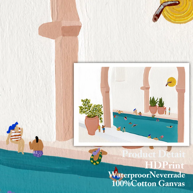 

Summer Swimming Party Wall Art Pictures Canvas Paintings Posters and Prints Interior for Living Room Home Decorations