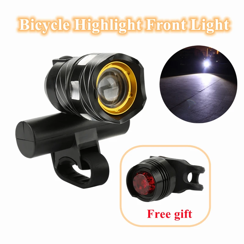 

Bicycle Highlight Front Light IP65 Waterproof LED Cycling Bike Front Light USB Charging Bike Lantern with free Ruby Taillight