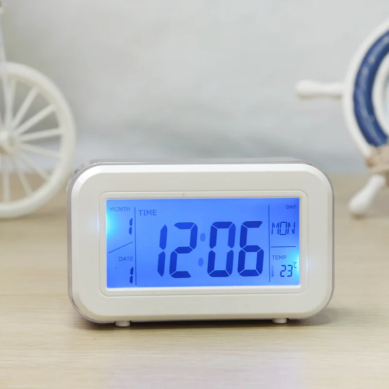 Цифровой будильник работающий от батареи ночник температурный дисплей мягкий