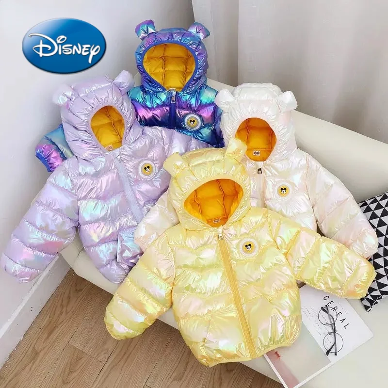 

Disney Mickey Cartoon Print Children and Down Jacket Winter New Boys and Girls Plus Velvet Thick Warm Cotton Clothes Disposable