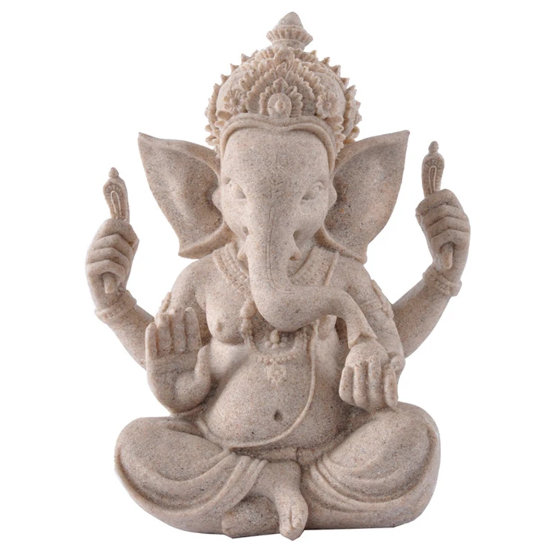 

Sandstone Elephant God Buddha Statue Lord Ganesha Sculptures Ganesh Figurines Hindu Buddhism Statue Home Decoration Accessories
