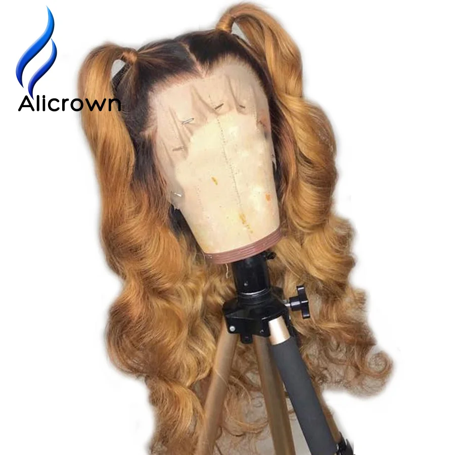 Парики из человеческих волос с эффектом омбре 13 х4 дюймов|Парик натуральных на