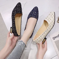 cootelili 2021 new fashion flats shoes women 2 5cm heel non slip flats slip on black pointed toe casual comfortbal size 35 42